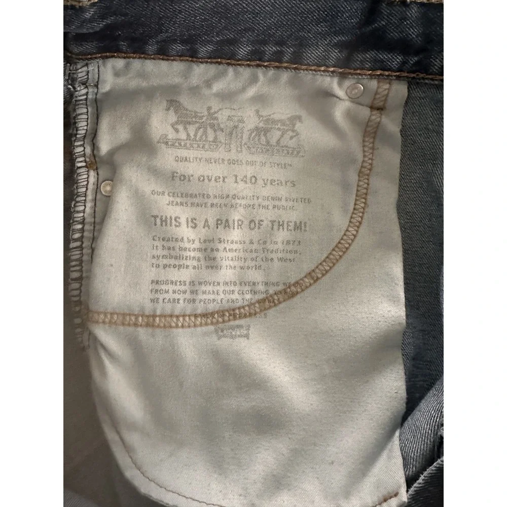 Levi's 505 Straight Leg Jeans Blue Denim 36x25 Altered -‎  Short